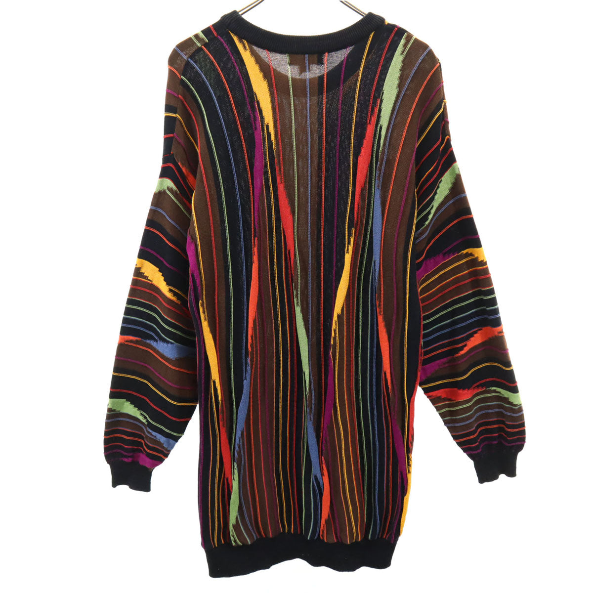 ノームトンプソンバイツンドラ 90s オールド ストライプ柄 長袖 3D ニット L メンズ