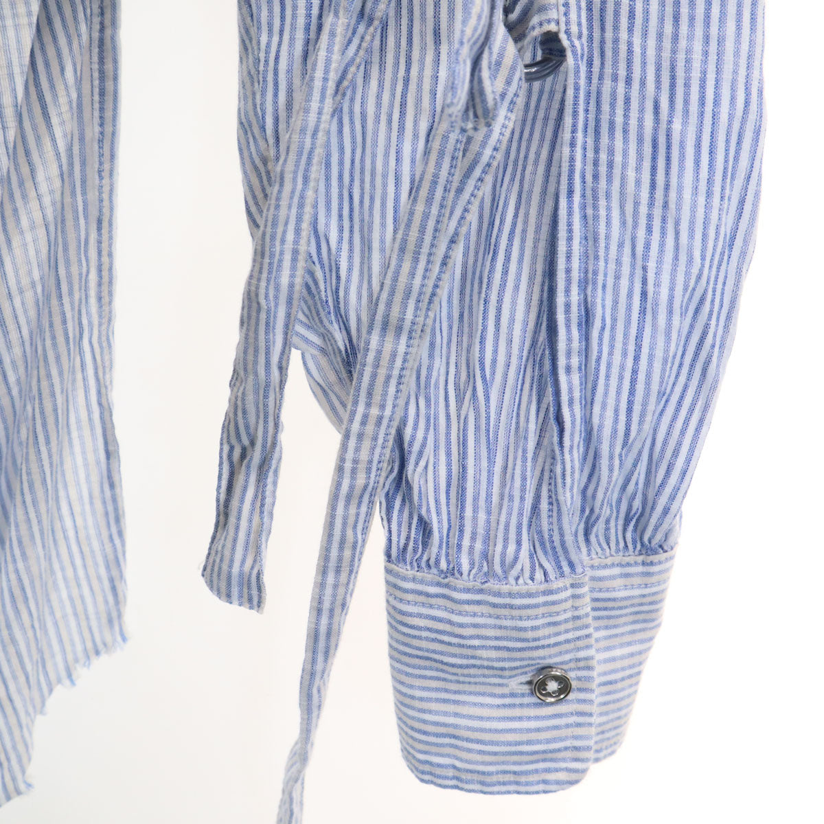 DIESEL ディーゼル テクノレイバース ストライプ柄 長袖 切りっぱなし ブラウス XS ライトブルー TEKNO RAVERS レディース