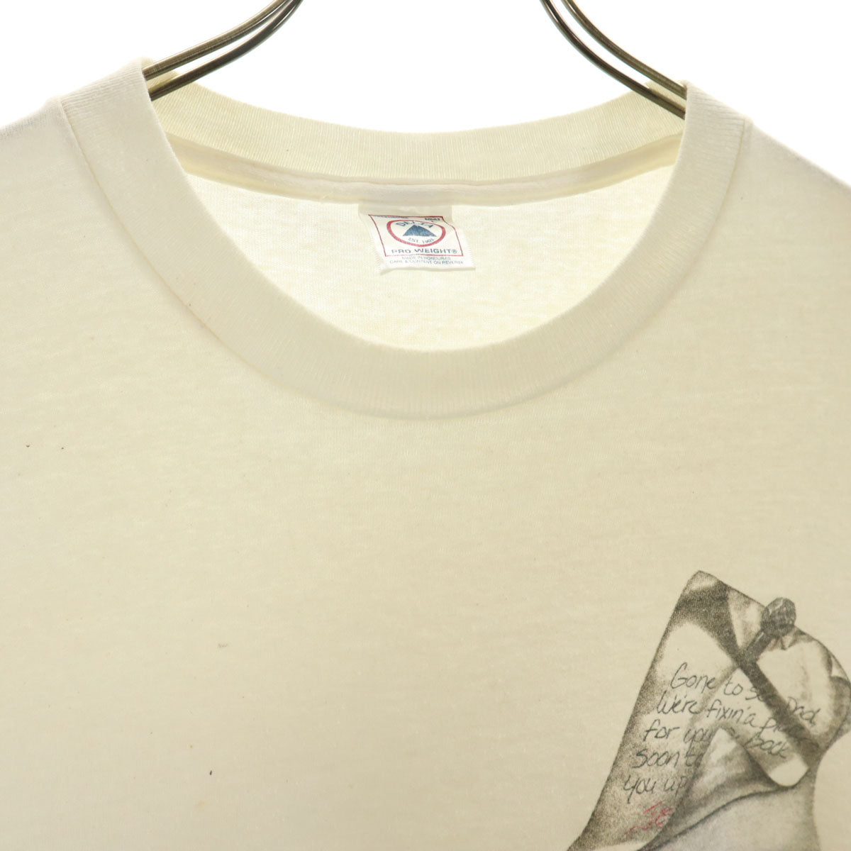 DELTA デルタ 90s オールド 十字架 半袖 ジーザス Tシャツ L アイボリー JESUS メンズ