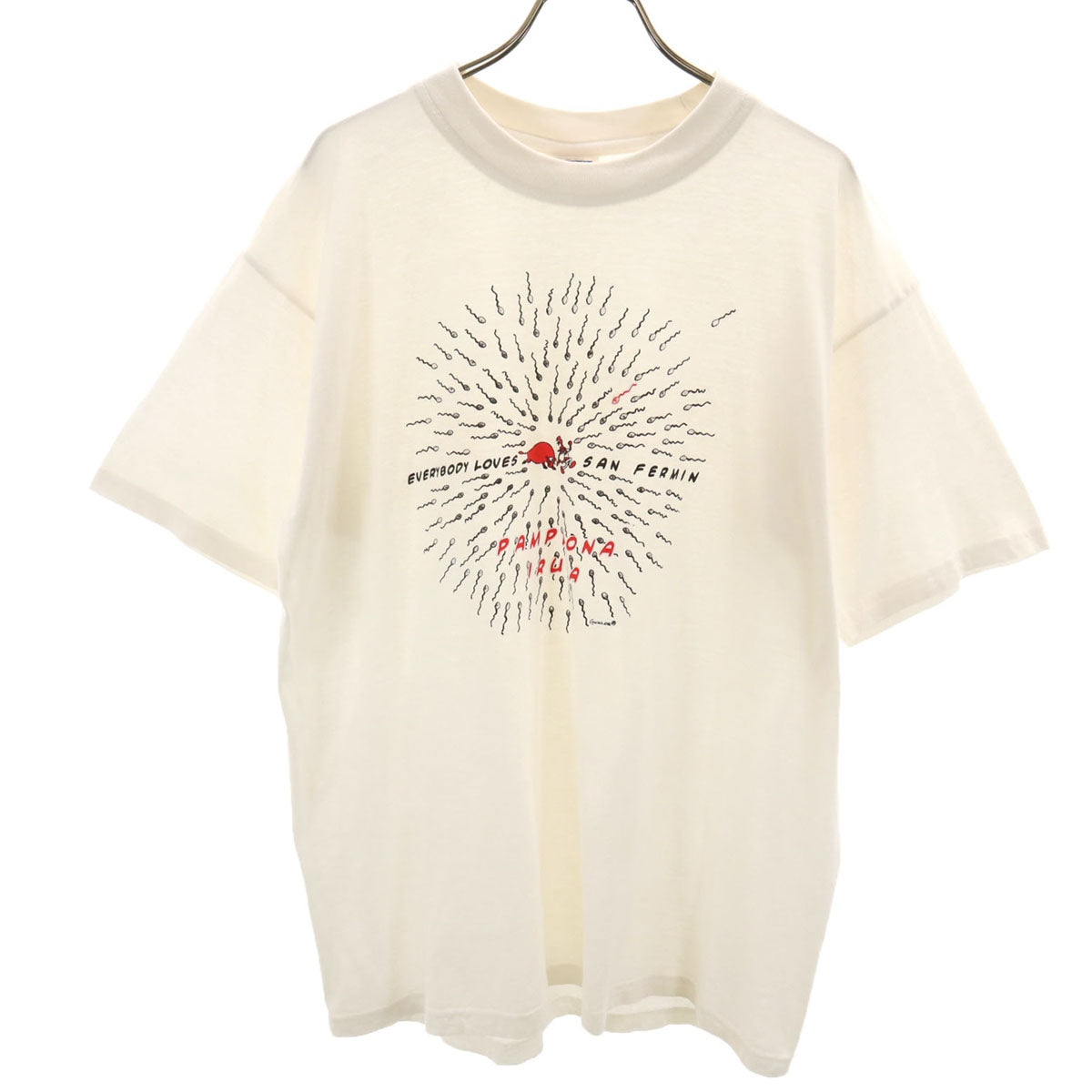 90s サン・フェルミン祭 半袖 ユーロ プリント Tシャツ M ホワイト SAN FERMIN キッズ