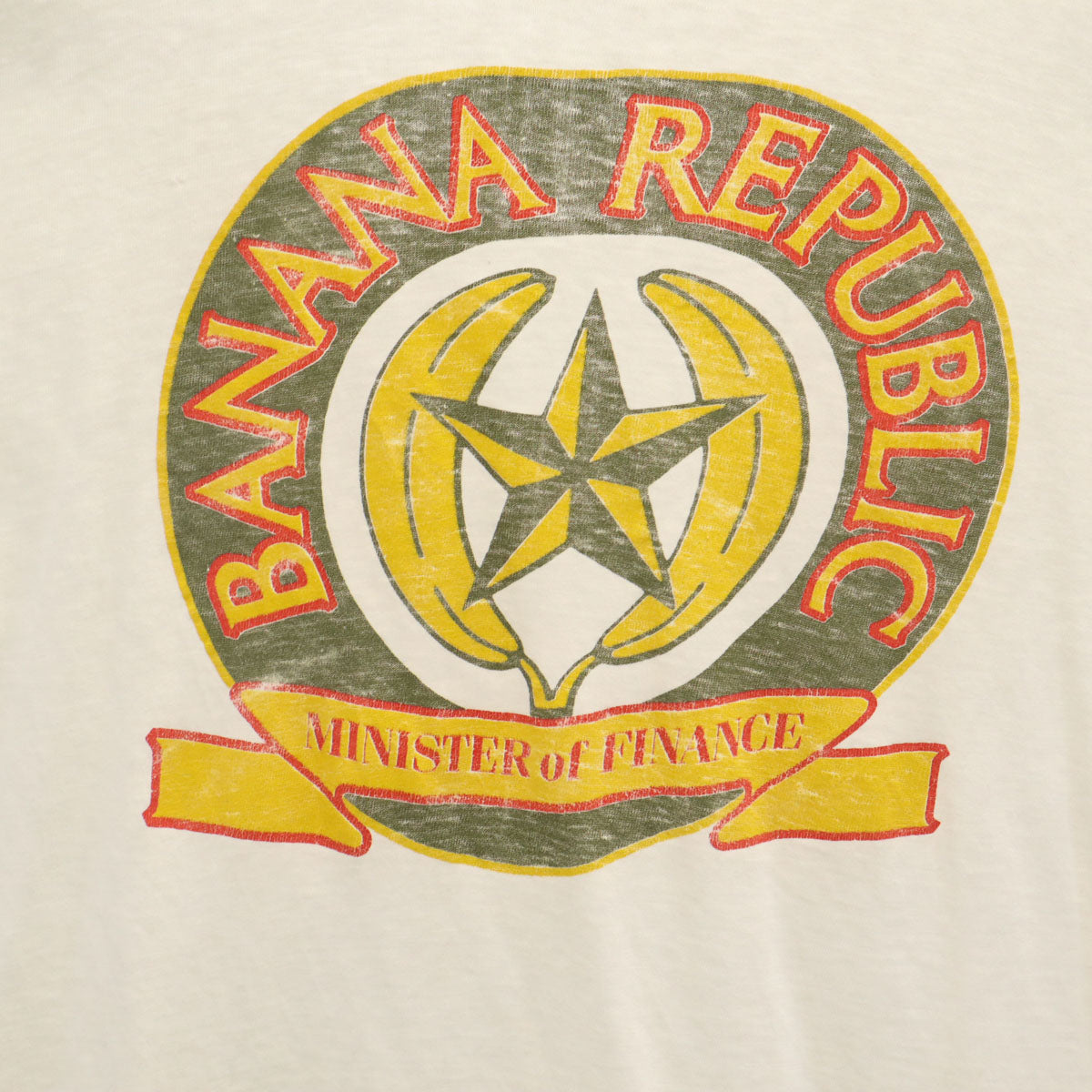 Banana Republic バナナリパブリック 80s ヴィンテージ USA製 半袖 シングルステッチ Tシャツ XL ホワイト MINISTER of FINANCE メンズ