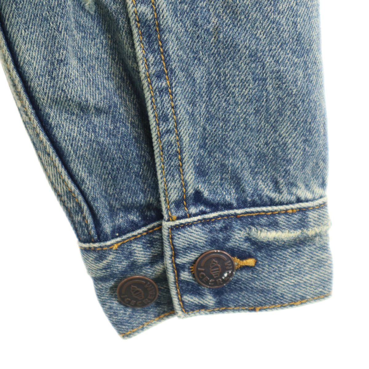 未使用 ICE CREAM アイスクリーム 骸骨 ダメージ加工 デニムジャケット S ブルー 袋付き メンズ