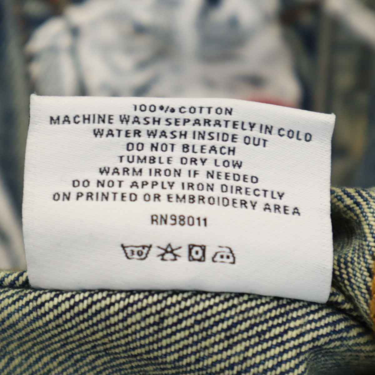 未使用 ICE CREAM アイスクリーム 骸骨 ダメージ加工 デニムジャケット S ブルー 袋付き メンズ