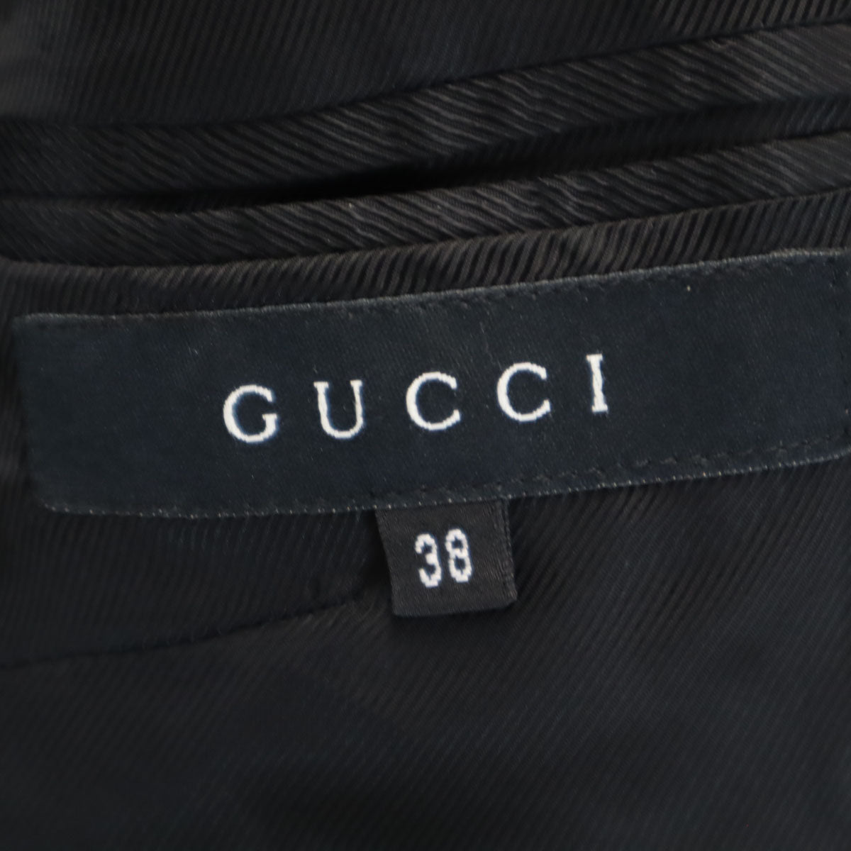 GUCCI グッチ イタリア製 ウールブレンド ストライプ柄 ジャケット 38 ブラック レディース