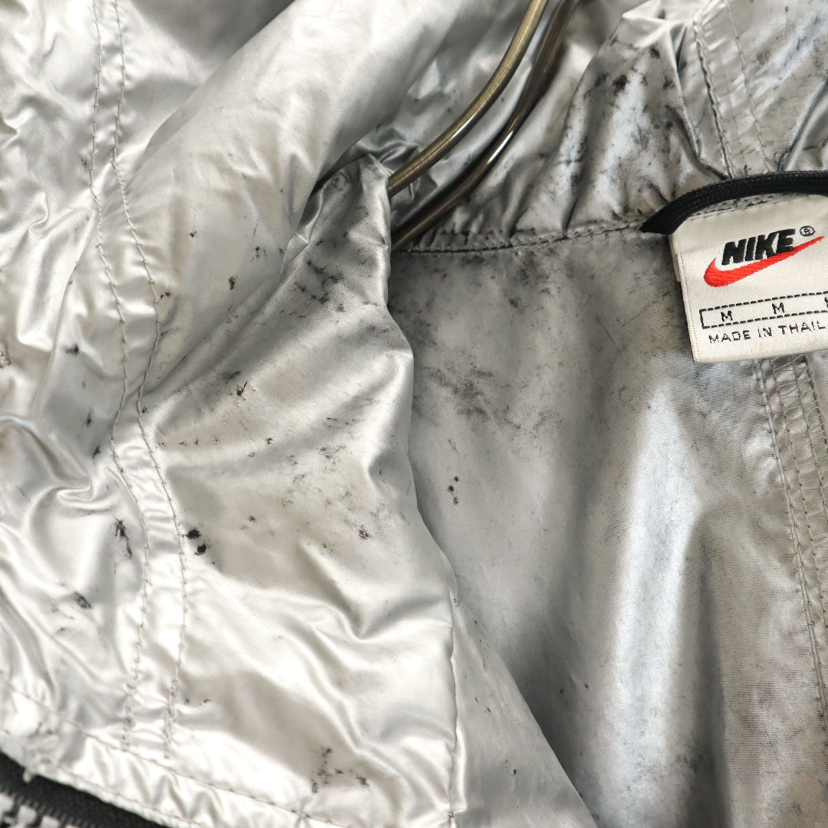 NIKE ナイキ 90s 00s オールド 白タグ 長袖 ワンポイント刺繍 アノラックパーカー M ブラック ポケッタブル スウォッシュ メンズ