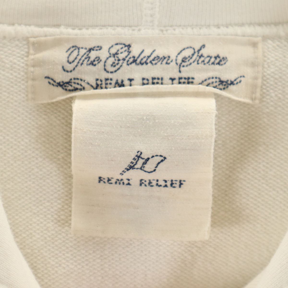 REMI RELIEF レミレリーフ 日本製 ブリーフィング コラボ 長袖 スウェットパーカー L ホワイト メンズ
