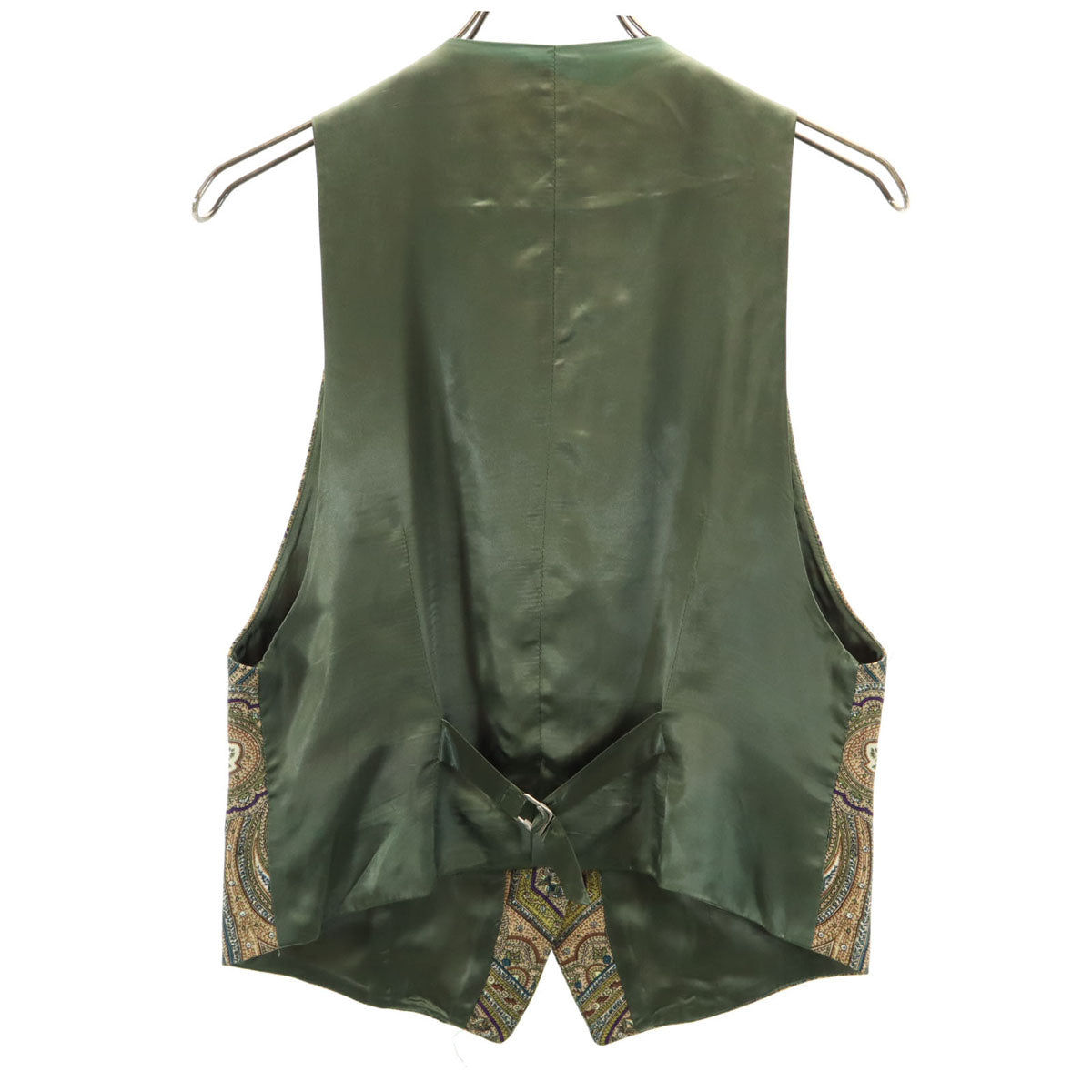 KENZO ケンゾー 90s 日本製 オールド 柄切替 Vネック ジレベスト 2 カーキ レディース