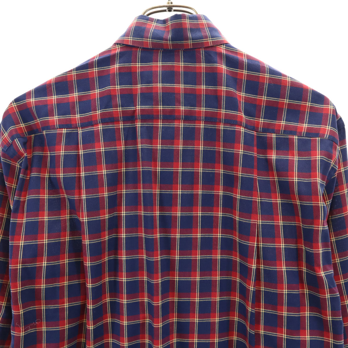 Dunhill ダンヒル イタリア製 チェック柄 長袖 ボタンダウンシャツ S ネイビー メンズ