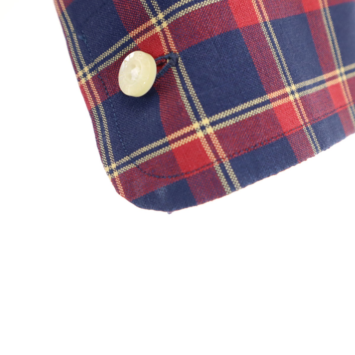 Dunhill ダンヒル イタリア製 チェック柄 長袖 ボタンダウンシャツ S ネイビー メンズ