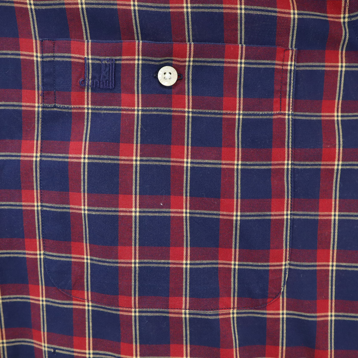 Dunhill ダンヒル イタリア製 チェック柄 長袖 ボタンダウンシャツ S ネイビー メンズ