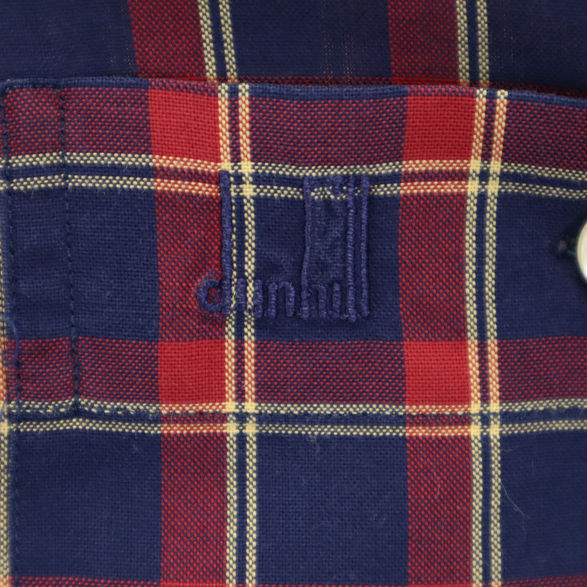 Dunhill ダンヒル イタリア製 チェック柄 長袖 ボタンダウンシャツ S ネイビー メンズ
