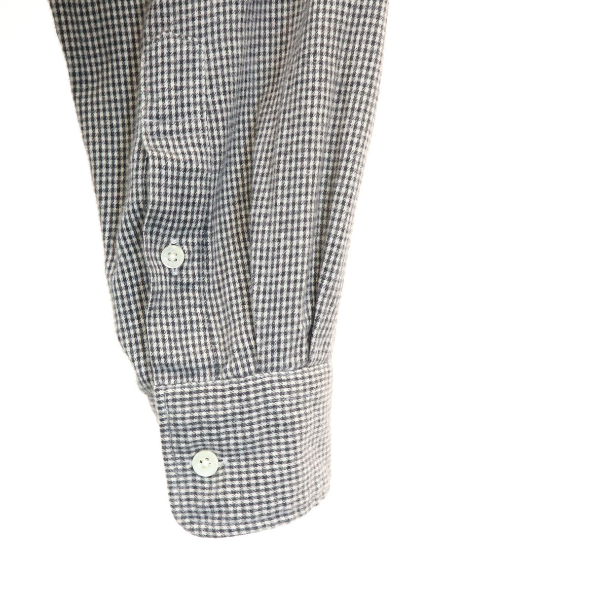 BEAMS PLUS ビームスプラス 日本製 チェック柄 長袖 コットンネル ボタンダウンシャツ S ブラック メンズ