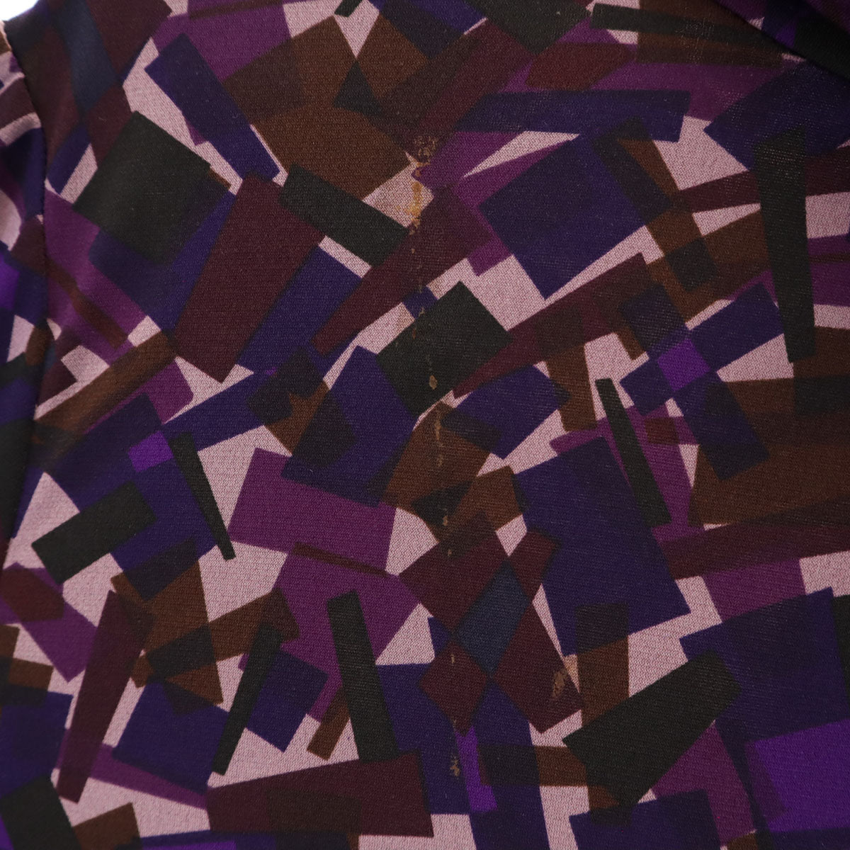 Leilian レリアン 日本製 幾何学柄 長袖 タートルネック カットソー 13 パープル レディース
