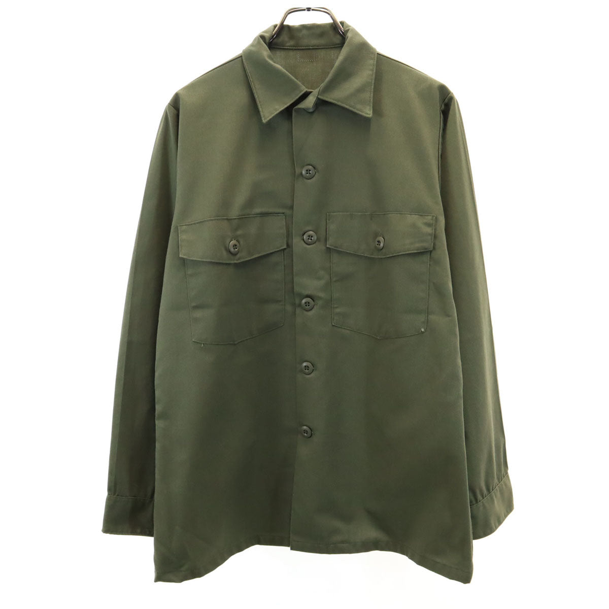 US ARMY アメリカ軍 80s 87年製 ヴィンテージ 長袖 ユーティリティー シャツ カーキ ミリタリー メンズ