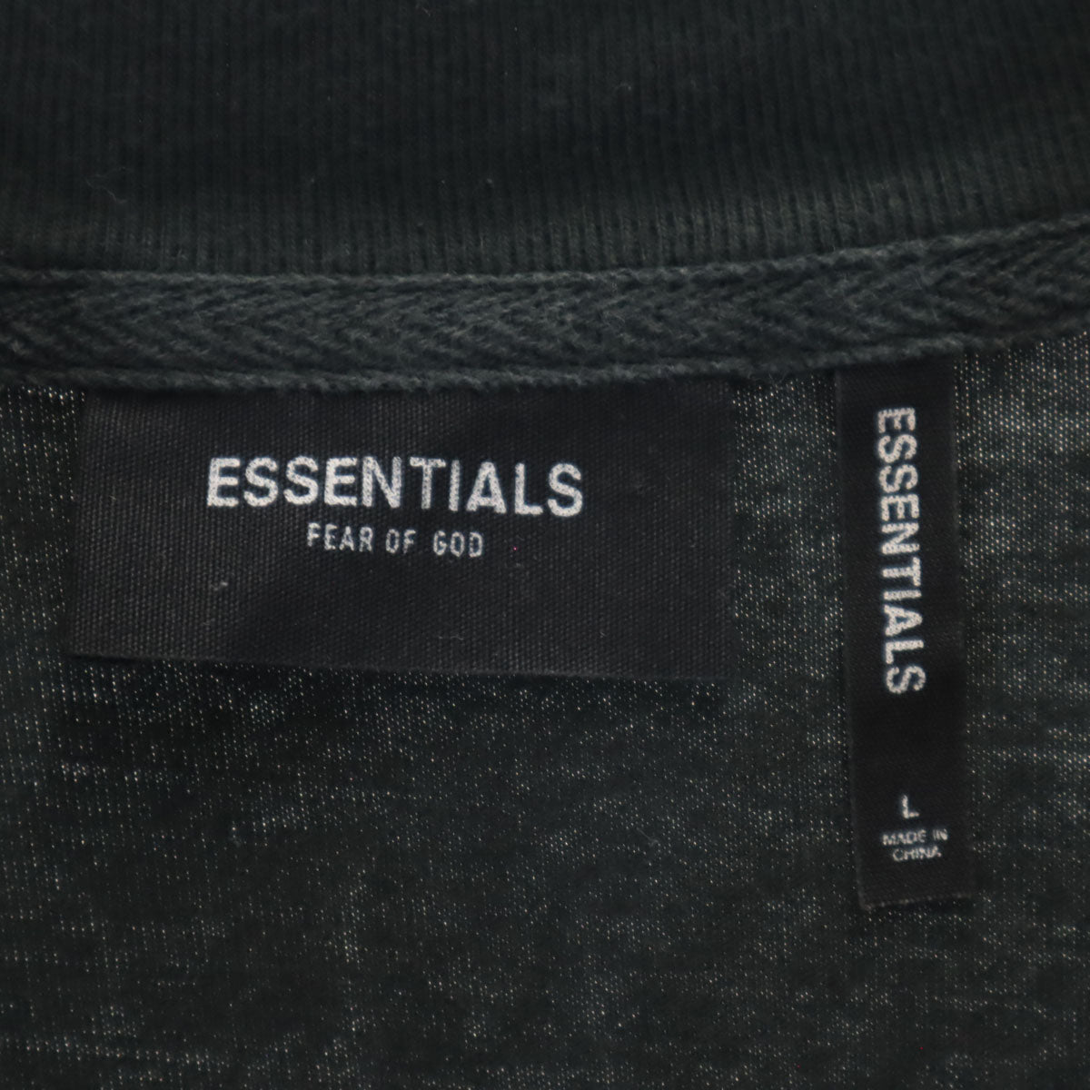 ESSENTIALS エッセンシャルズ バックプリント 長袖 プリント Tシャツ L ブラック ロンT メンズ