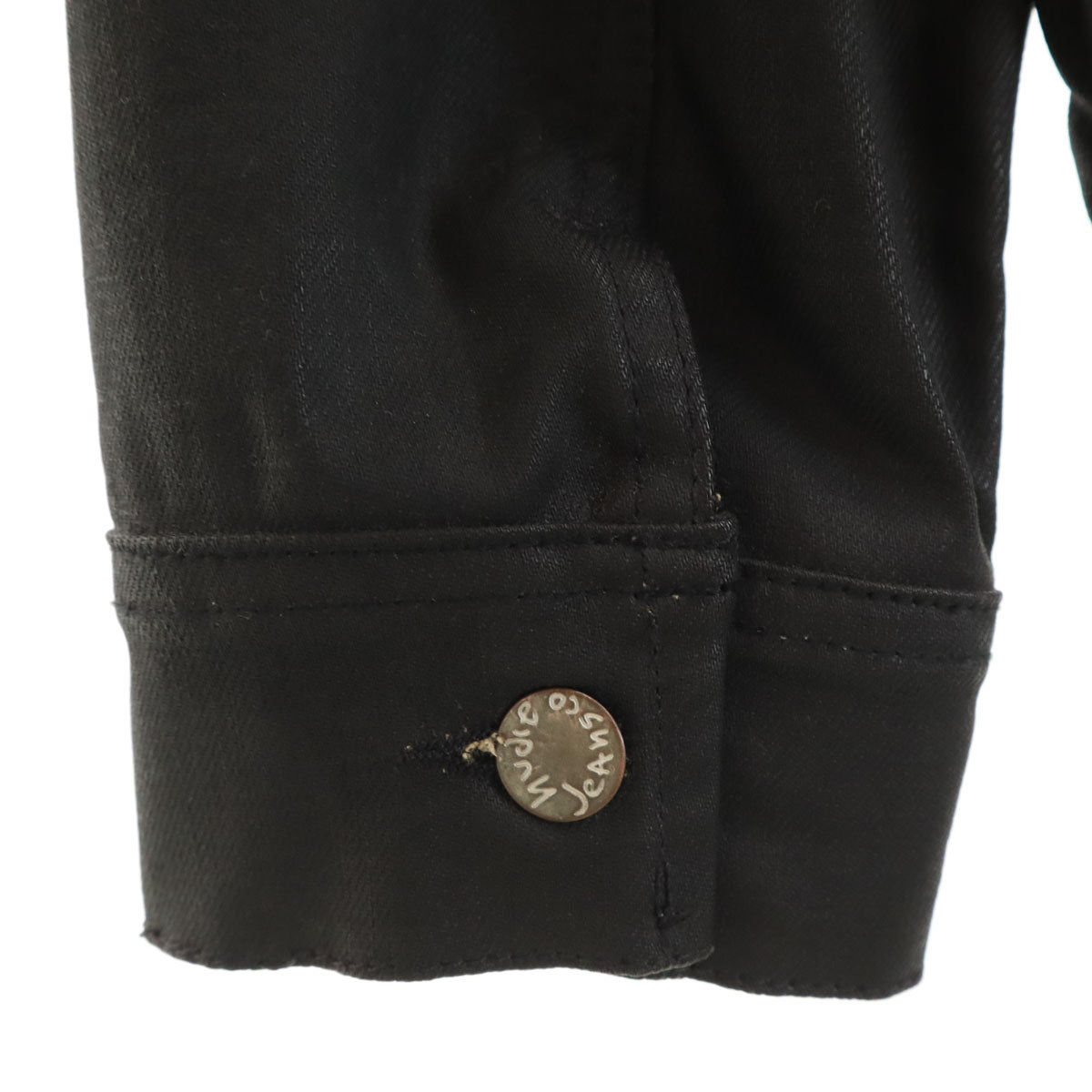 Nudie Jeans co ヌーディジーンズ イタリア製 デニムジャケット Ｌ ブラック メンズ