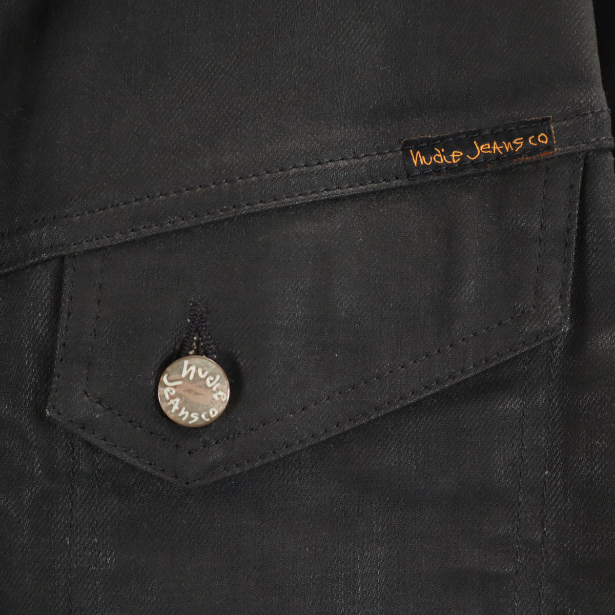 Nudie Jeans co ヌーディジーンズ イタリア製 デニムジャケット Ｌ ブラック メンズ