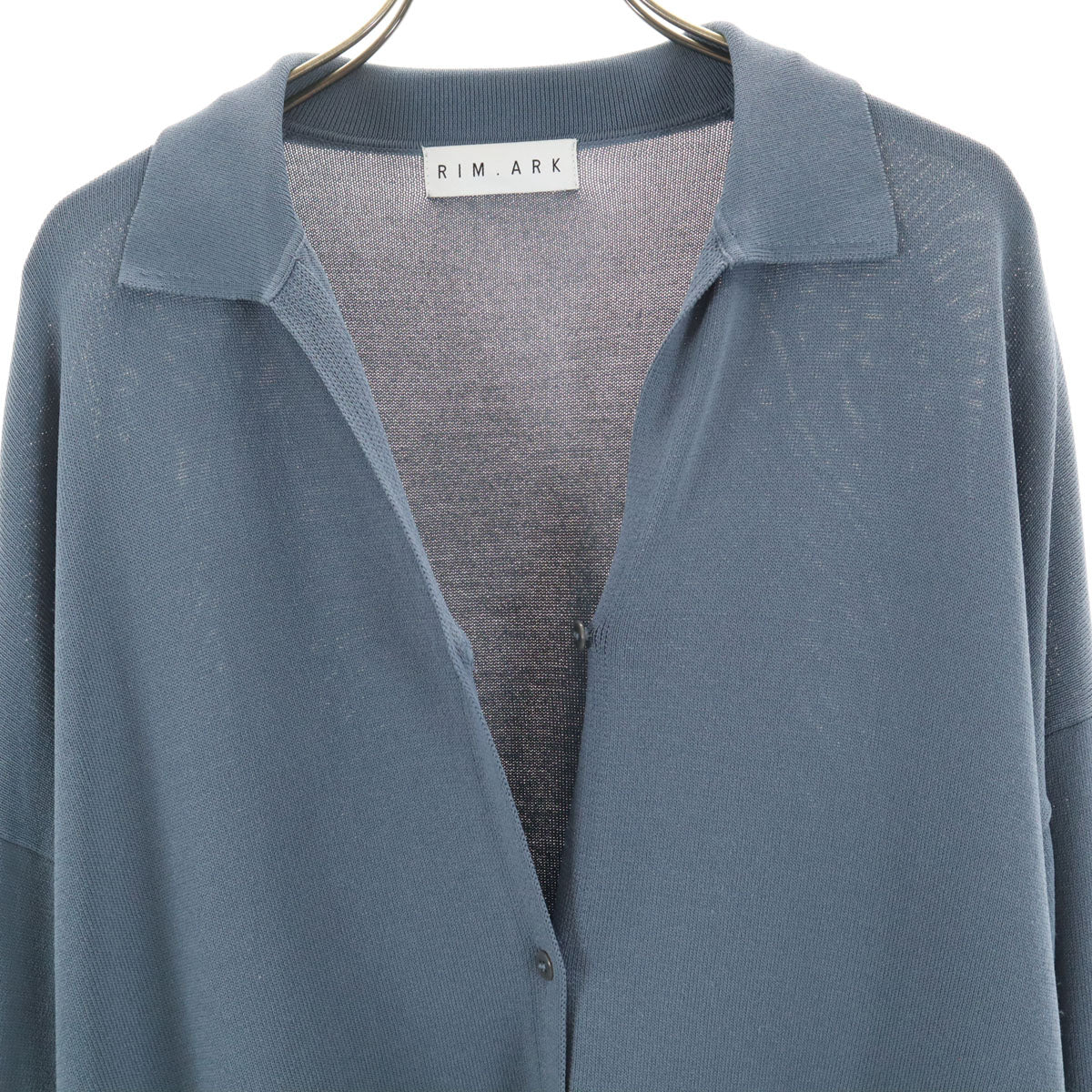 RIM.ARK リムアーク 長袖 襟付き ニットカーディガン 38 ブルー系 レディース