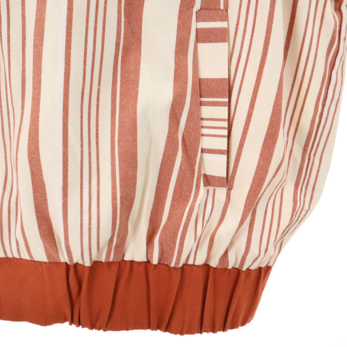 AMERICAN RHINO コットンジャケット L オレンジ×ホワイト レディース