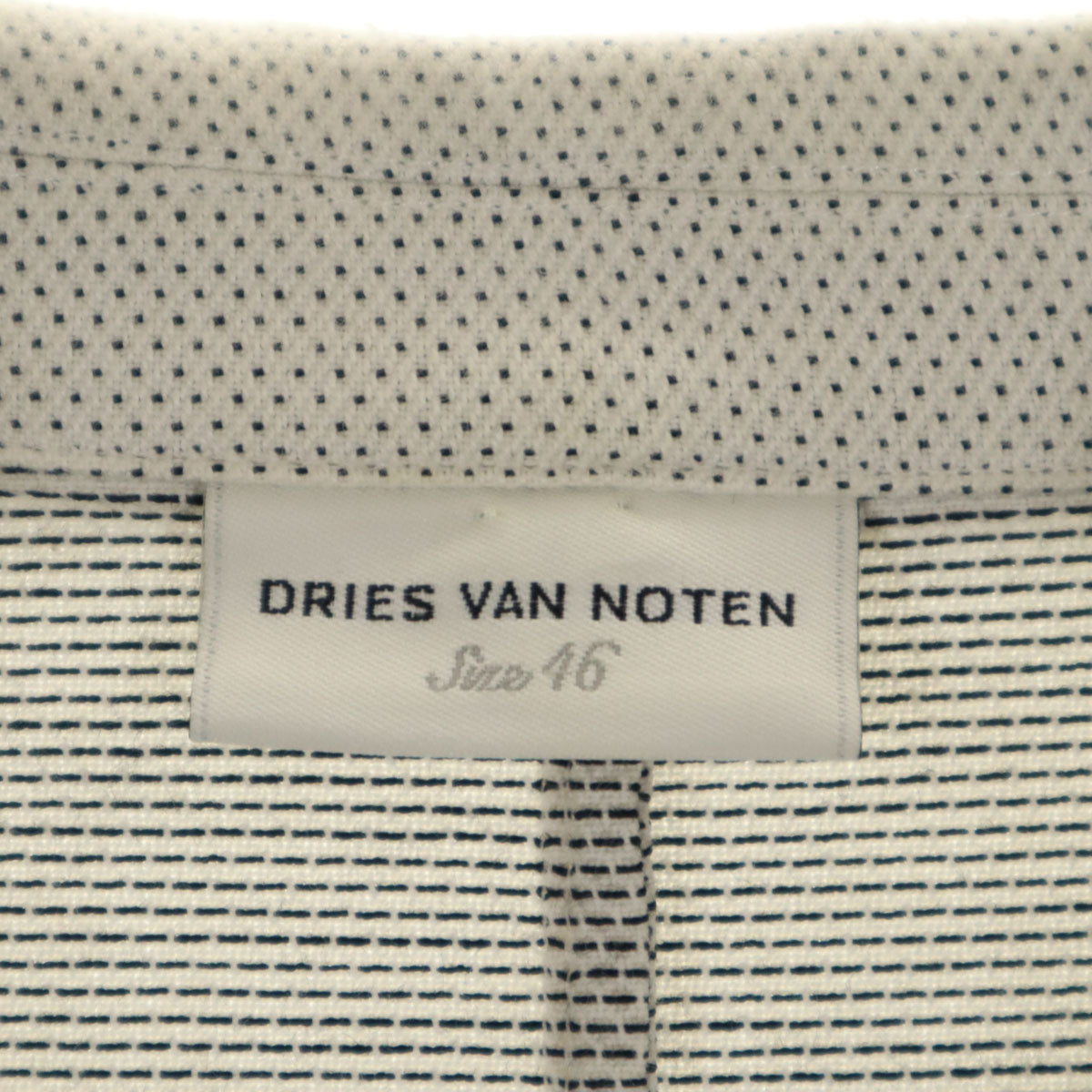 DRIES VAN NOTEN ドリスヴァンノッテン ブルガリア製 テーラードジャケット 46 ホワイト メンズ
