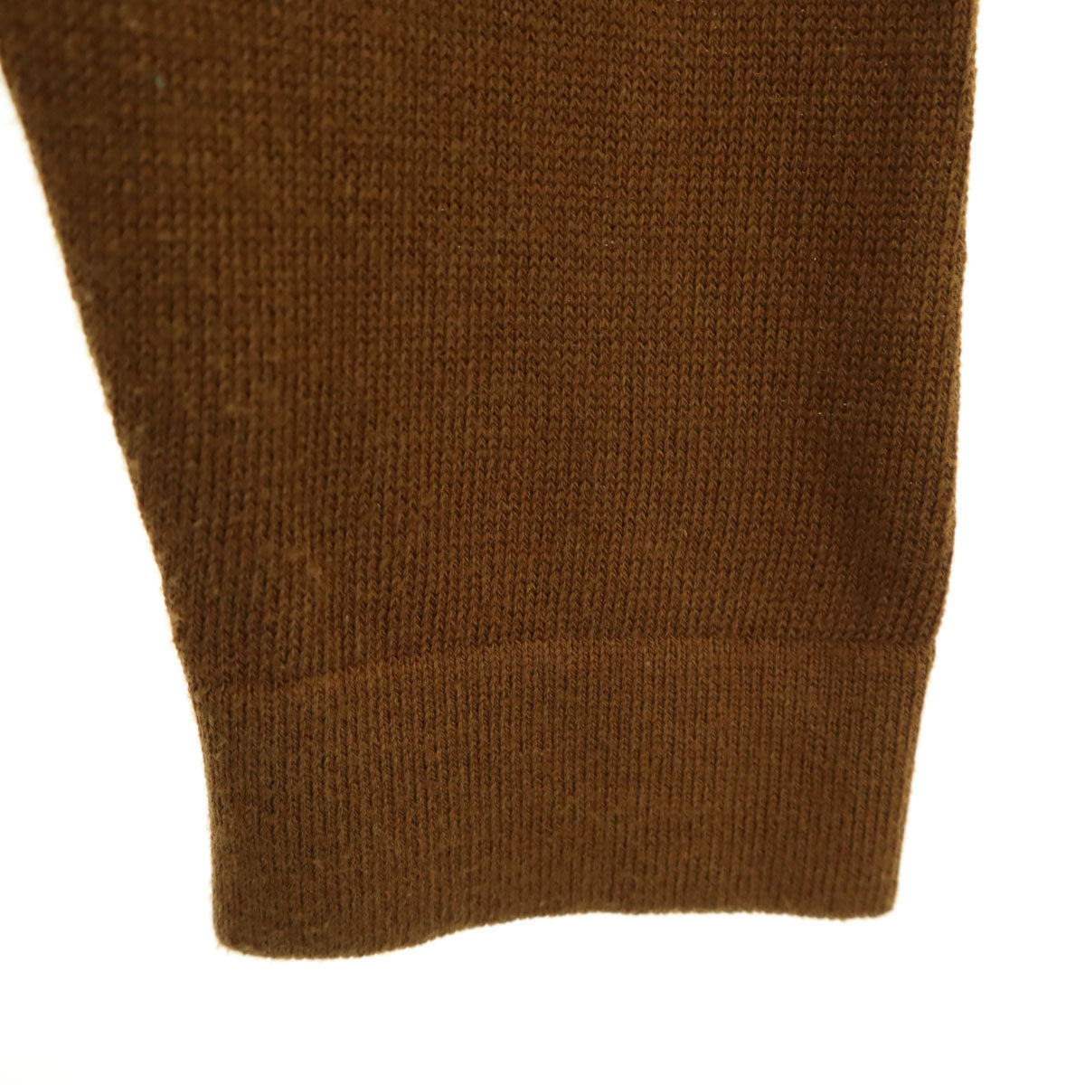 HERMES エルメス イタリア製 オールド 総柄 長袖 ニット切り替え シャツ M ブラウン レディース