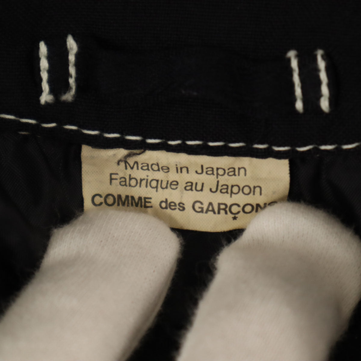 コムデギャルソン オムドゥ 2013年 日本製 ホワイトステッチ ピーコート S ブラック メンズ