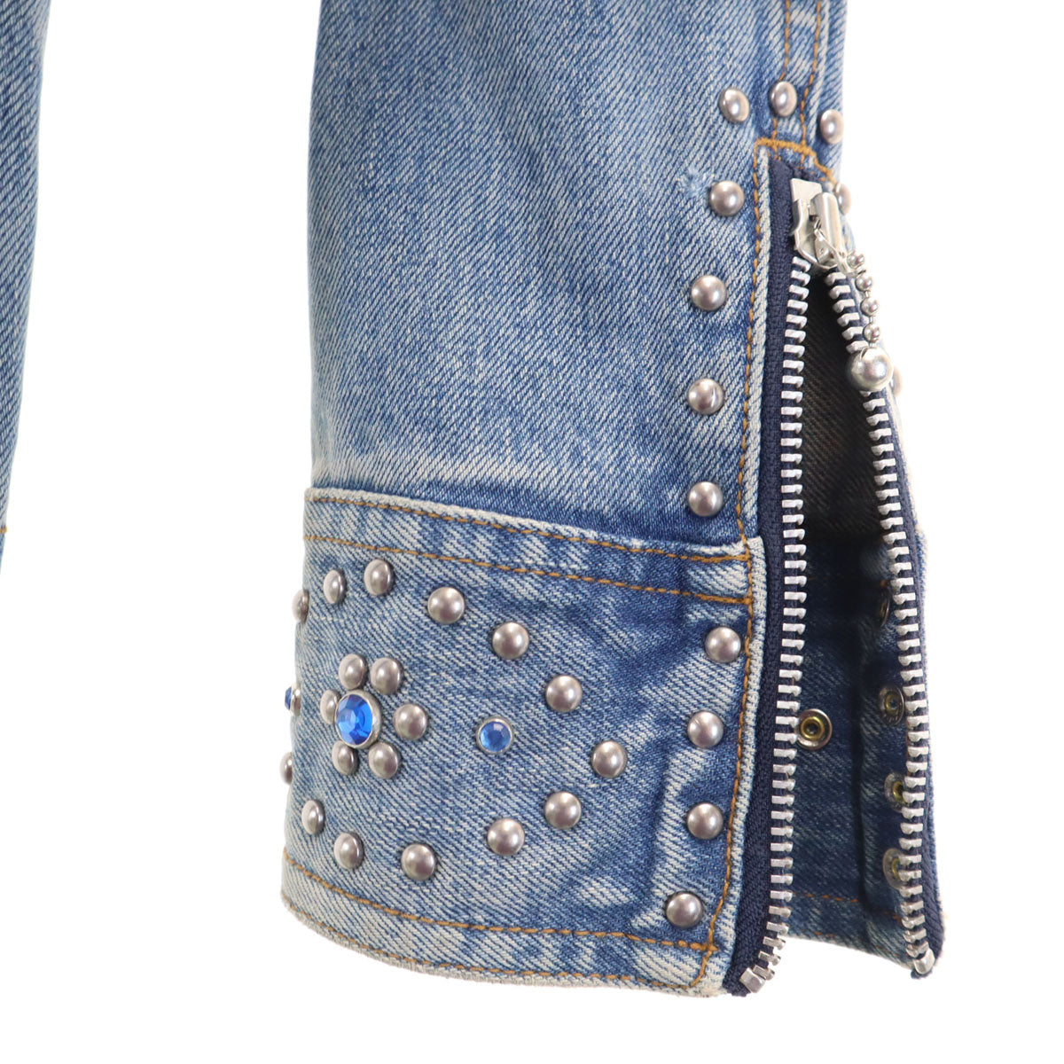 HYSTERICS ヒステリックス 00s スタッズ デニムジャケット free ブルー レディース