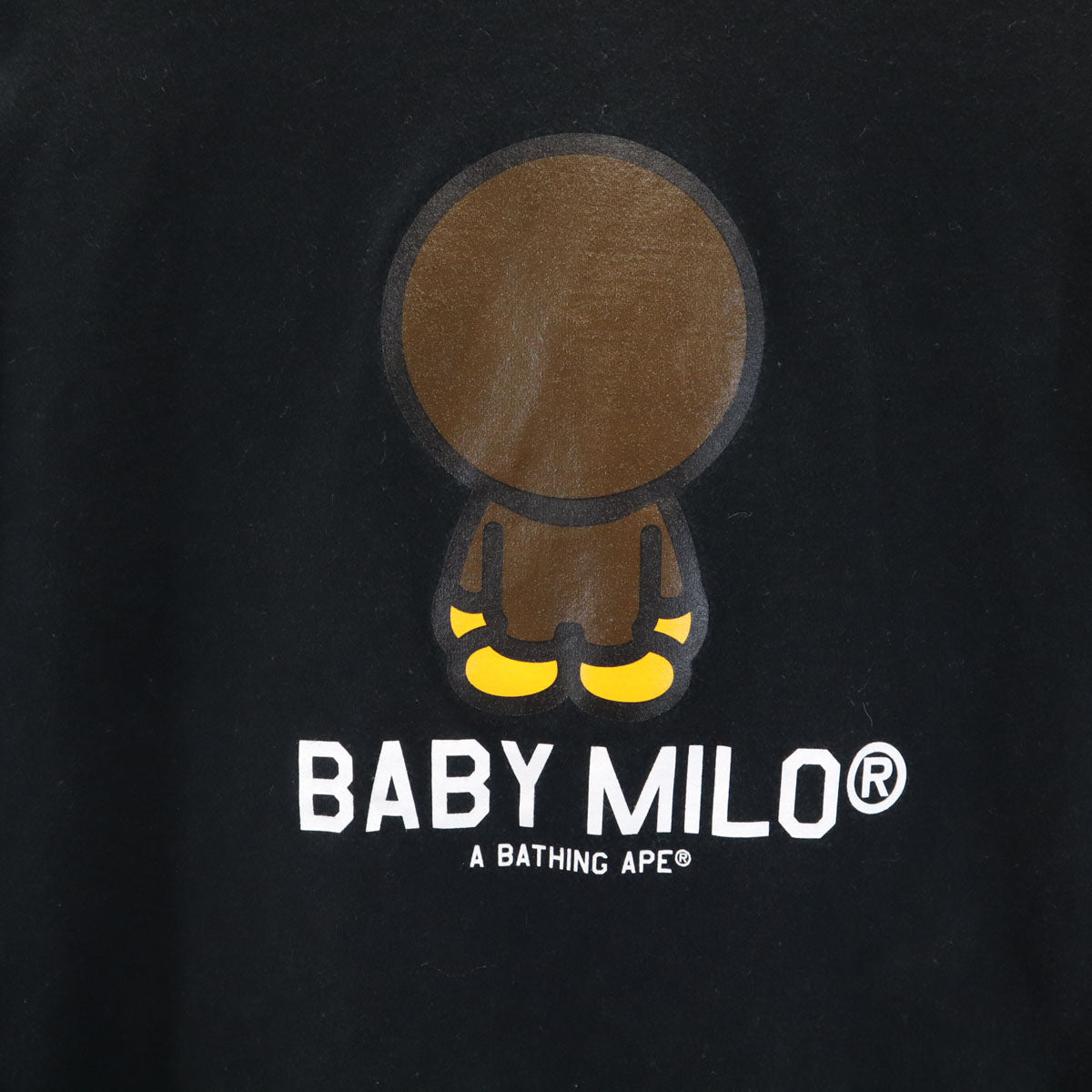 BAPE ベイプ 日本製 長袖 両面プリント Tシャツ S ブラック ロンT メンズ