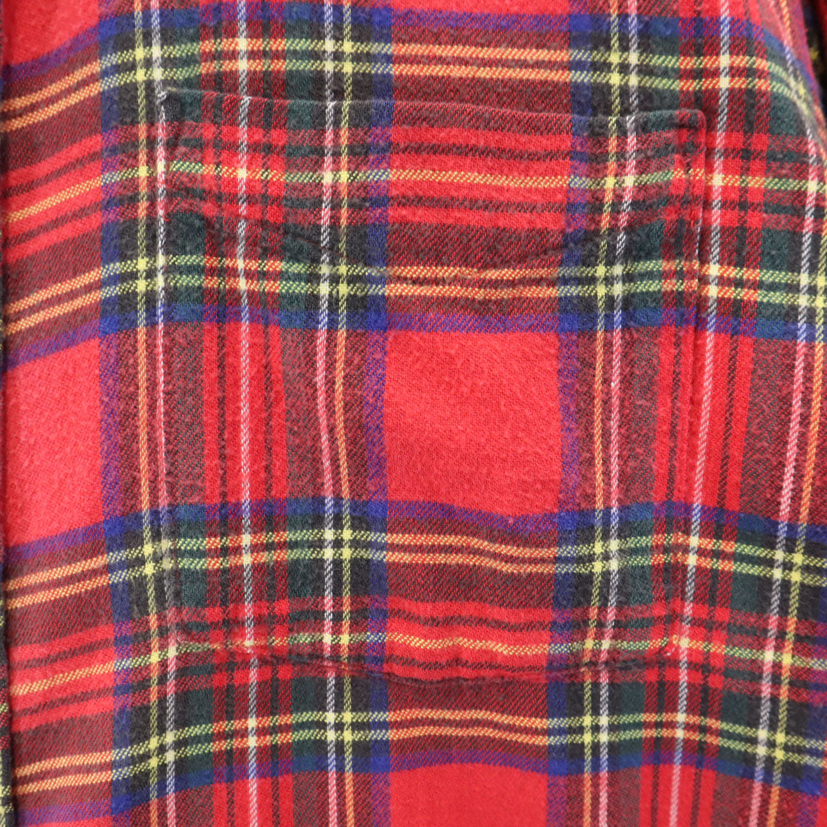L.L.Bean エルエルビーン 80s ヴィンテージ USA製 チェック柄 長袖 ネルシャツ コットンシャツ M レッド メンズ