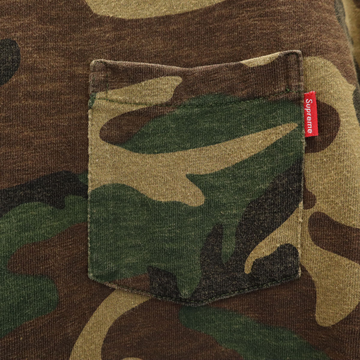 Supreme シュプリーム 14SS カモフラージュ柄 半袖 ポケット Tシャツ M カーキ メンズ