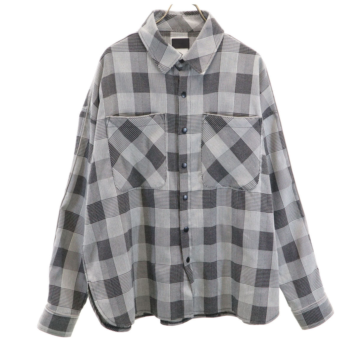 Danke Schon ダンケシェーン チェック柄 長袖 オーバーサイズ シャツ F ブラック メンズ