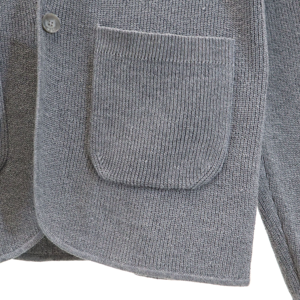 SHIPS シップス リネンブレンド 長袖 ニットカーディガン S グレー メンズ