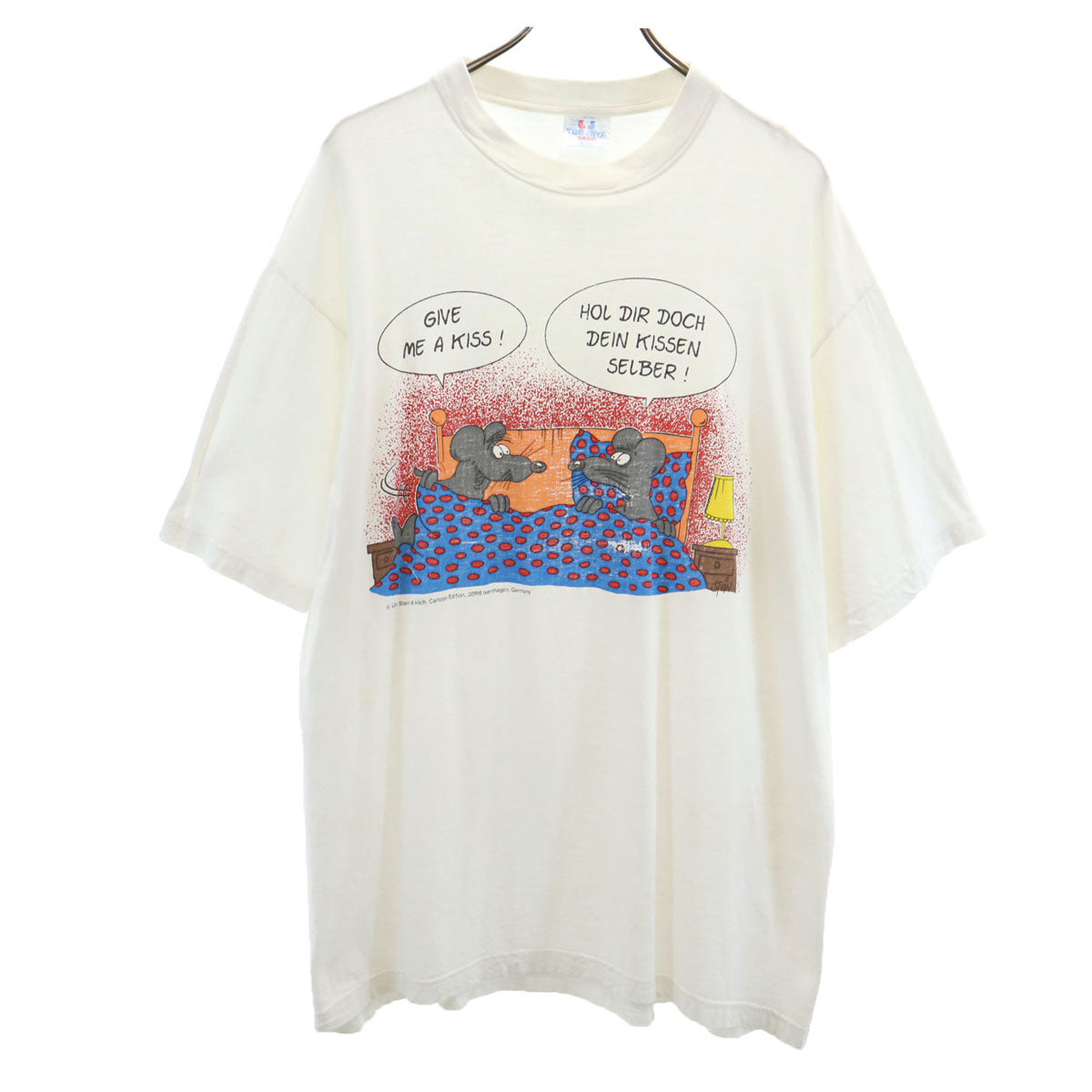 90s オールド 漫画家 ウリシュタイン 半袖 メッセージ Tシャツ XXL ホワイト Uli Stein メンズ