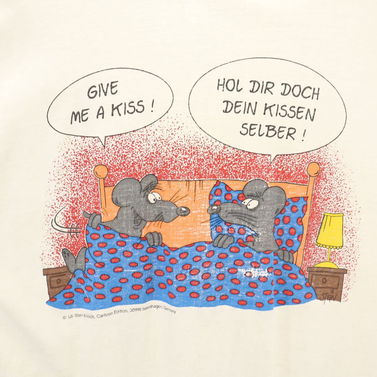 90s オールド 漫画家 ウリシュタイン 半袖 メッセージ Tシャツ XXL ホワイト Uli Stein メンズ