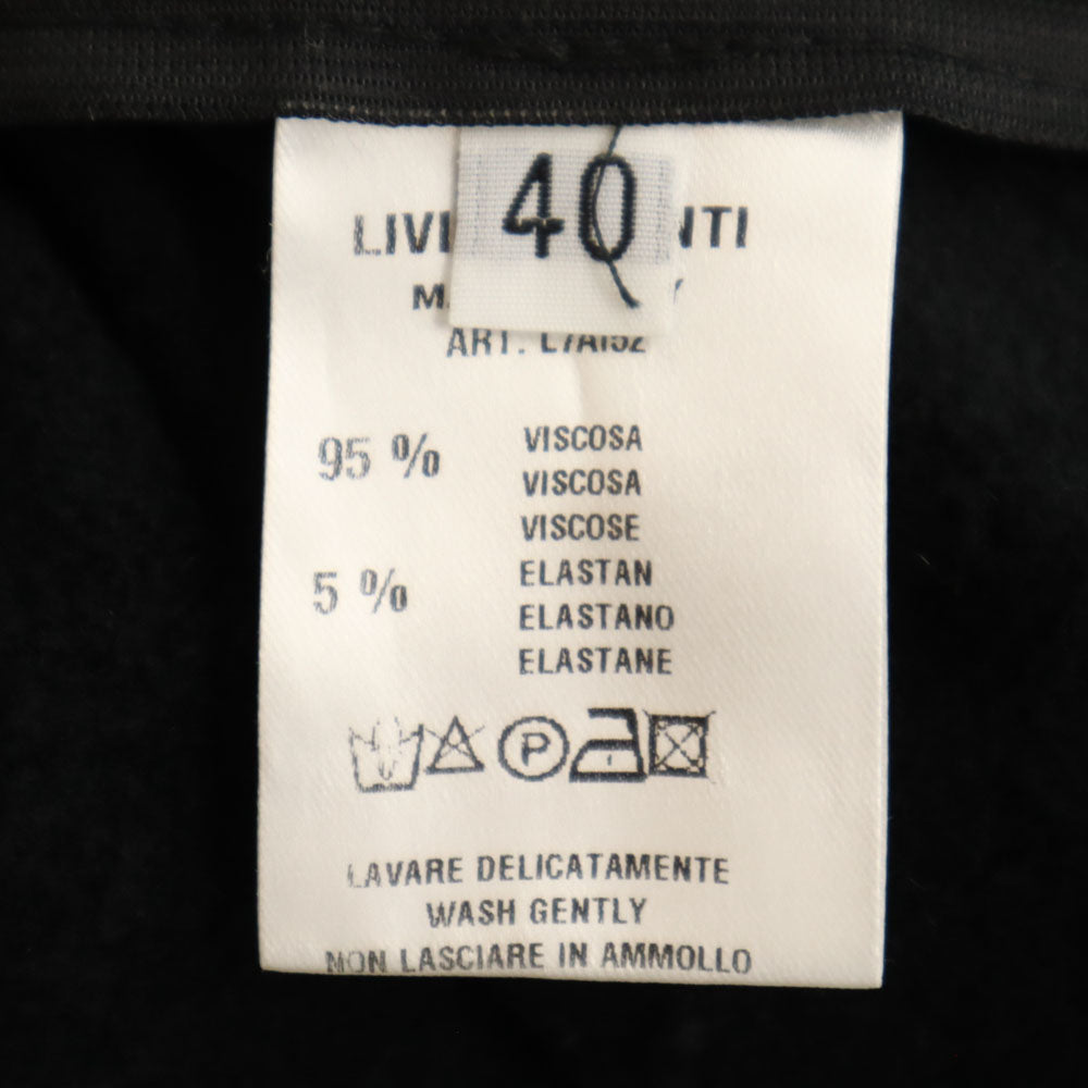 LIVIANA CONTI リビアナコンティ イタリア製 長袖 カットソー 40 ブラック 裏起毛 レディース