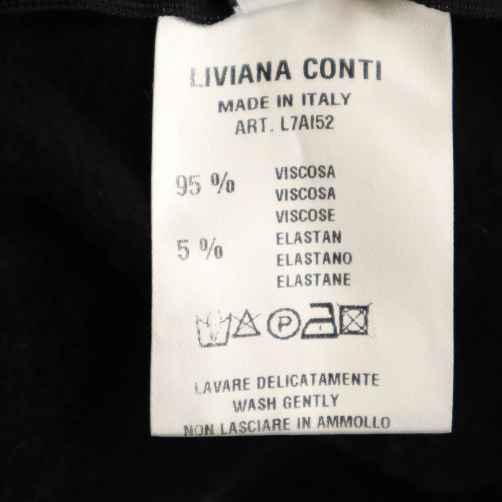 LIVIANA CONTI リビアナコンティ イタリア製 長袖 カットソー 40 ブラック 裏起毛 レディース