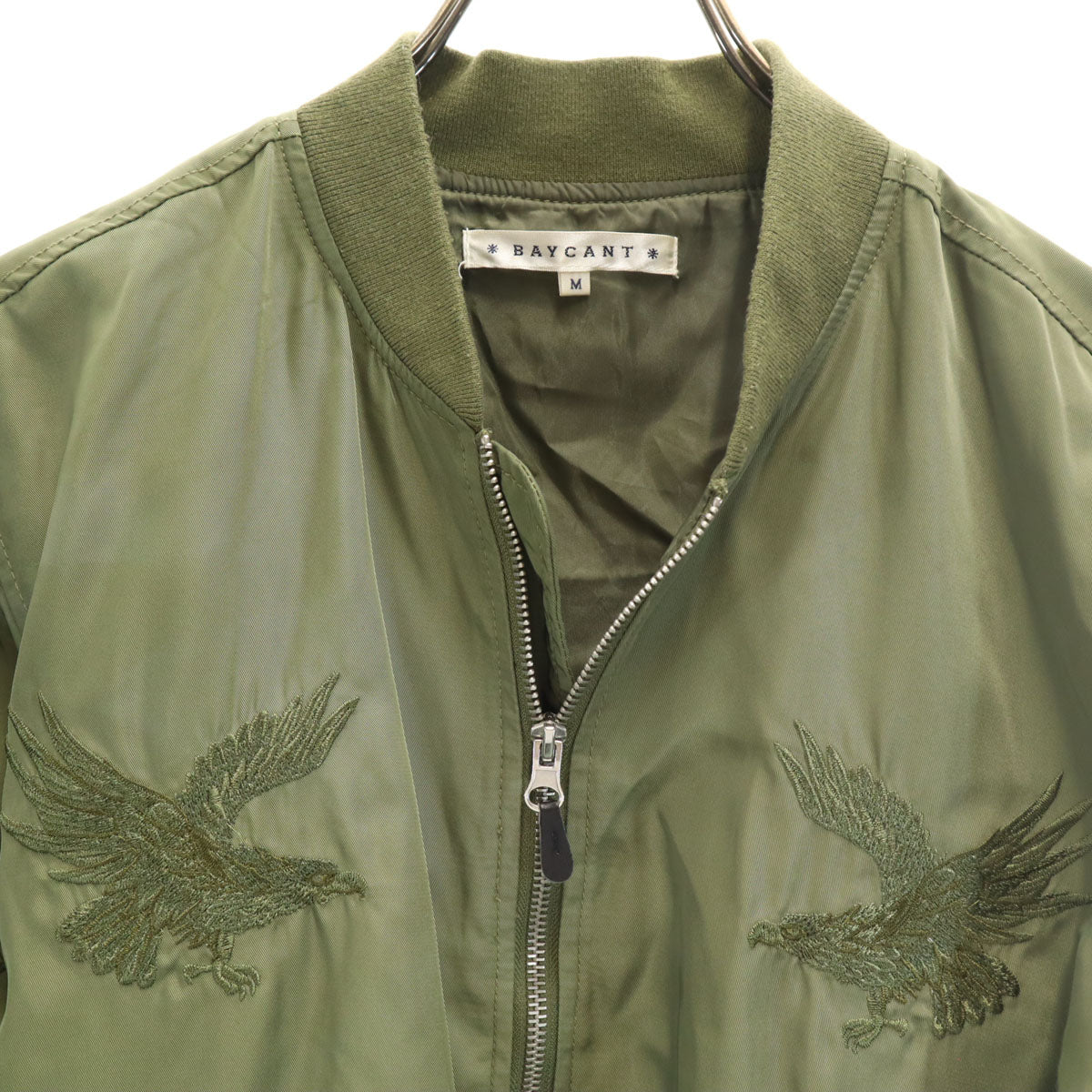 BAYCANT ベイカント イーグル刺繍 フライト スカジャン M カーキ 和柄 富士山 メンズ