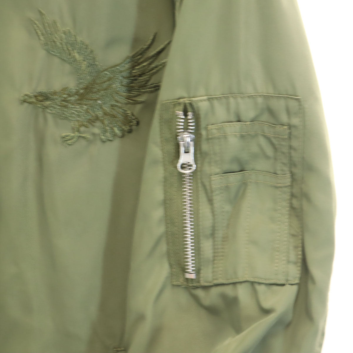 BAYCANT ベイカント イーグル刺繍 フライト スカジャン M カーキ 和柄 富士山 メンズ