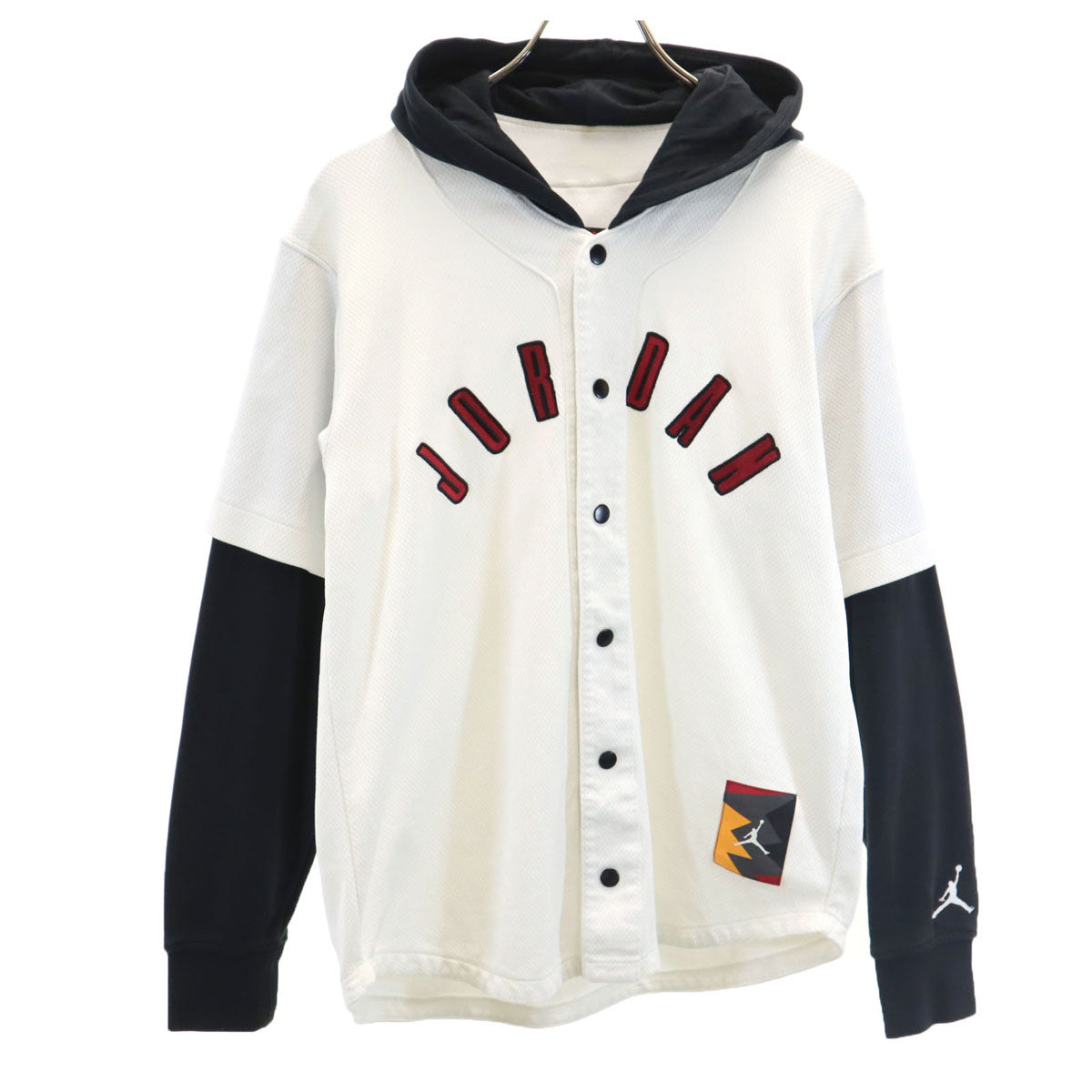AIR JORDAN エアジョーダン 長袖 レイヤード ベースボール パーカー S ホワイト NIKE ナイキ メンズ
