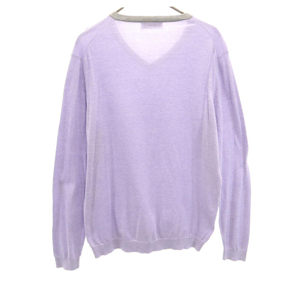 Brunello Cucinelli ブルネロクチネリ イタリア製 長袖 Vネック ニット パープル メンズ