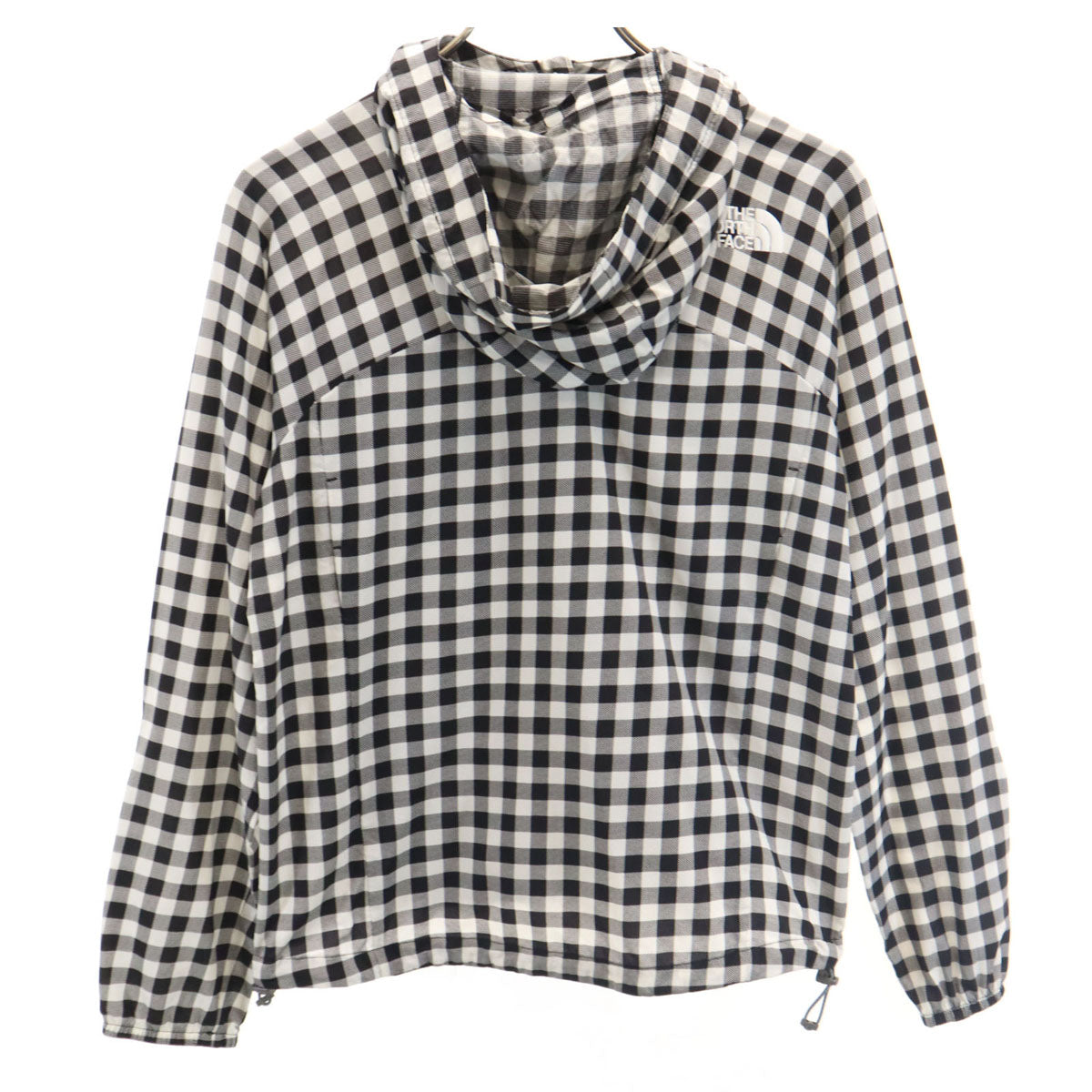THE NORTH FACE ノースフェイス ギンガムチェック 長袖 スワローテイル ジップパーカー M ホワイト フーディー アウトドア NPW11016 レディース