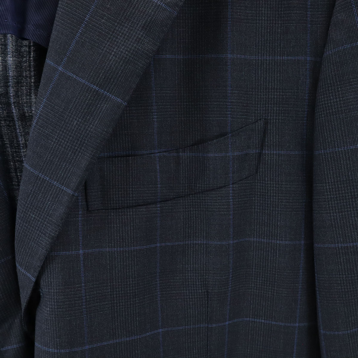 BEAMS F ビームスエフ 日本製 ウール100％ チェック柄 テーラードジャケット 95 ネイビー系 メンズ