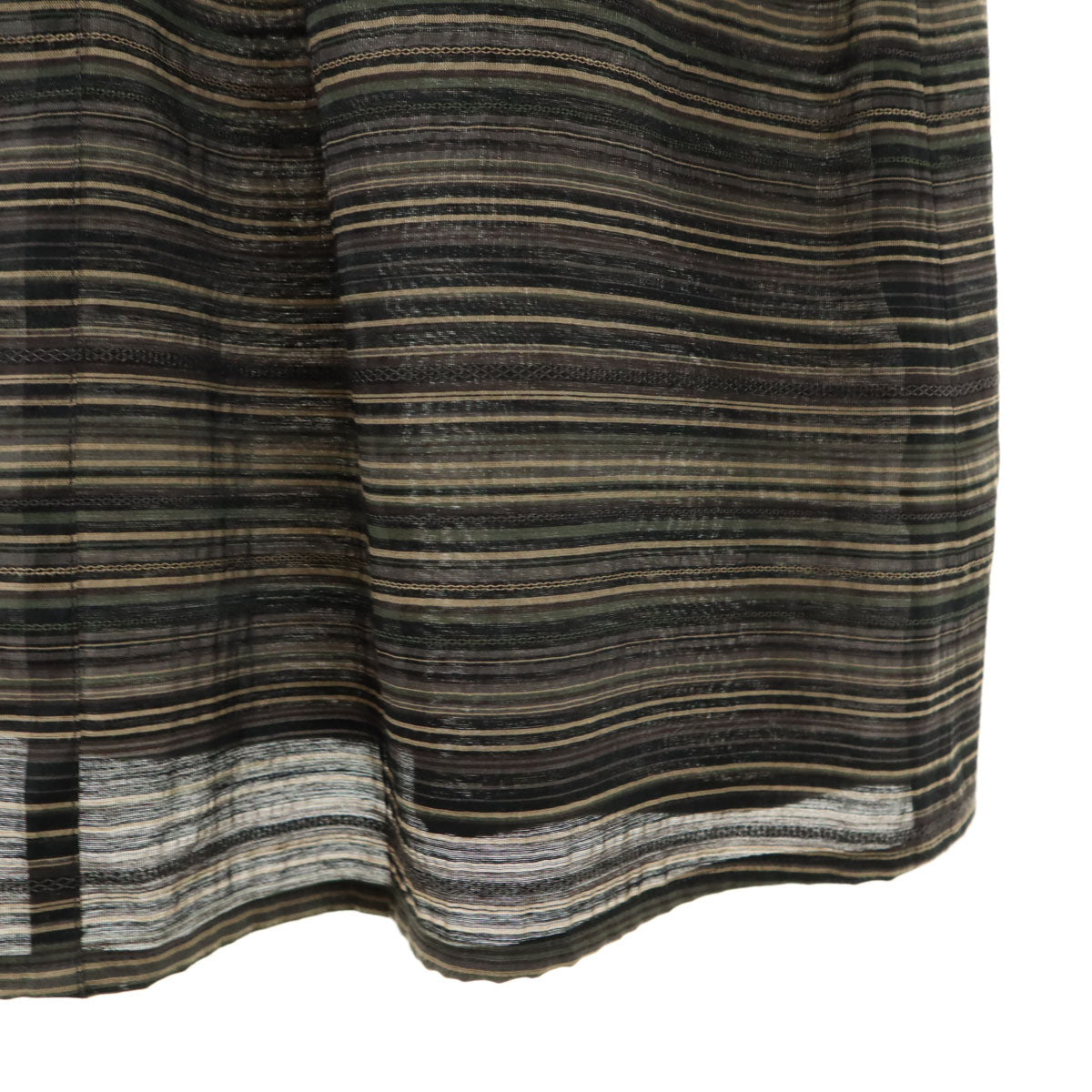 Leilian レリアン 日本製 ボーダー柄 5分袖 チュニック 9 グレー系 シャツ レディース