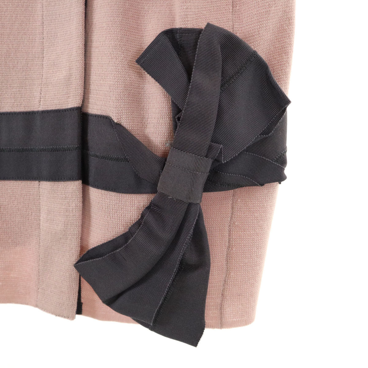 LANVIN en Bleu ランバンオンブルー ウールブレンド 長袖 ニットカーディガン 38 くすみピンク レディース