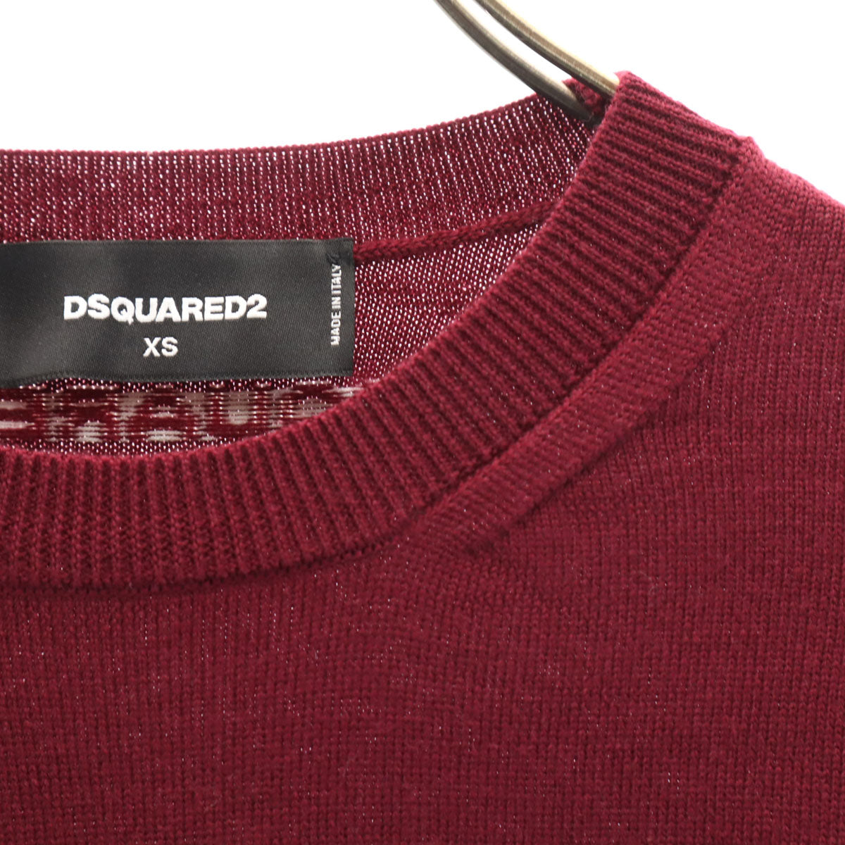 DSQUARED2 ディースクエアード ウールブレンド 長袖 セーター XS ボルドー メンズ
