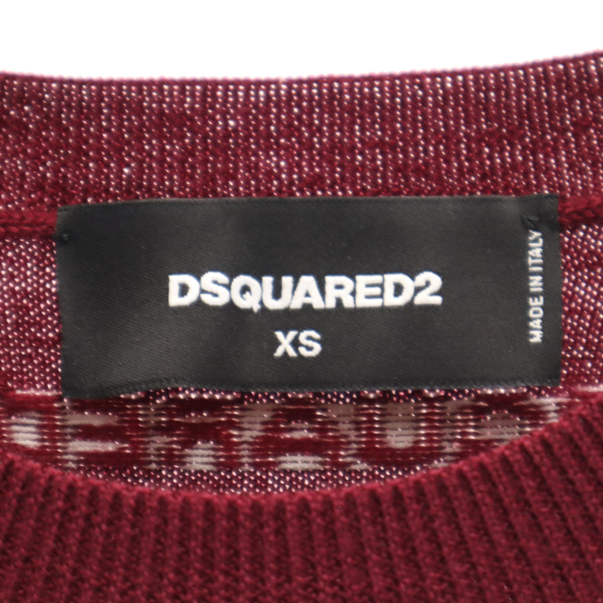 DSQUARED2 ディースクエアード ウールブレンド 長袖 セーター XS ボルドー メンズ