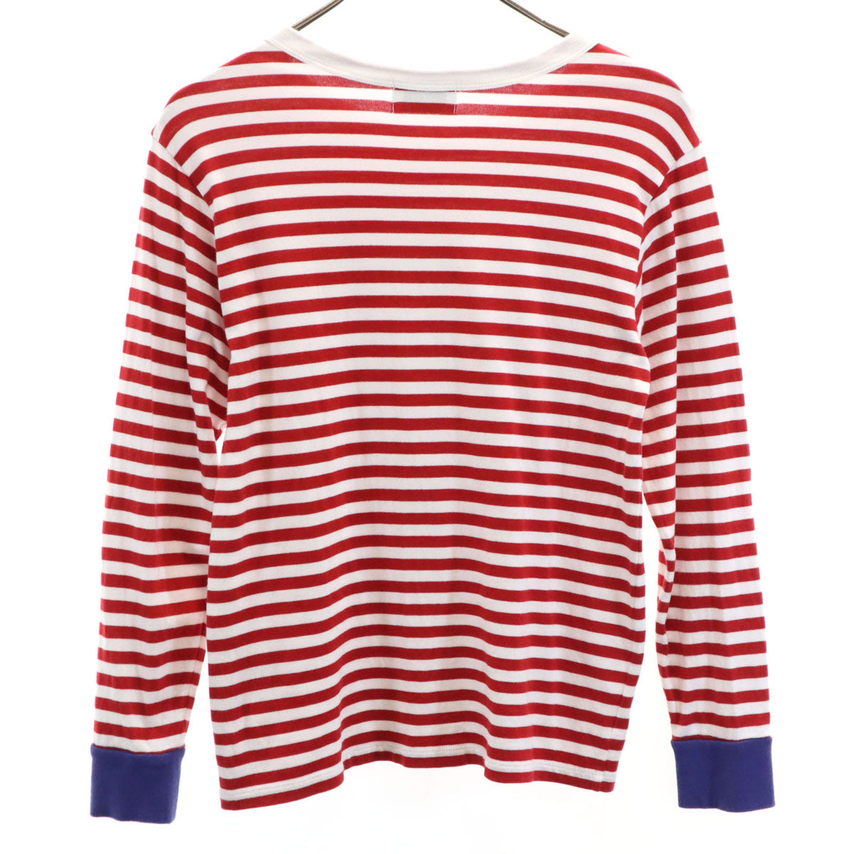 DIARIES 日本製 長袖 カットソー レッド×ホワイト レディース