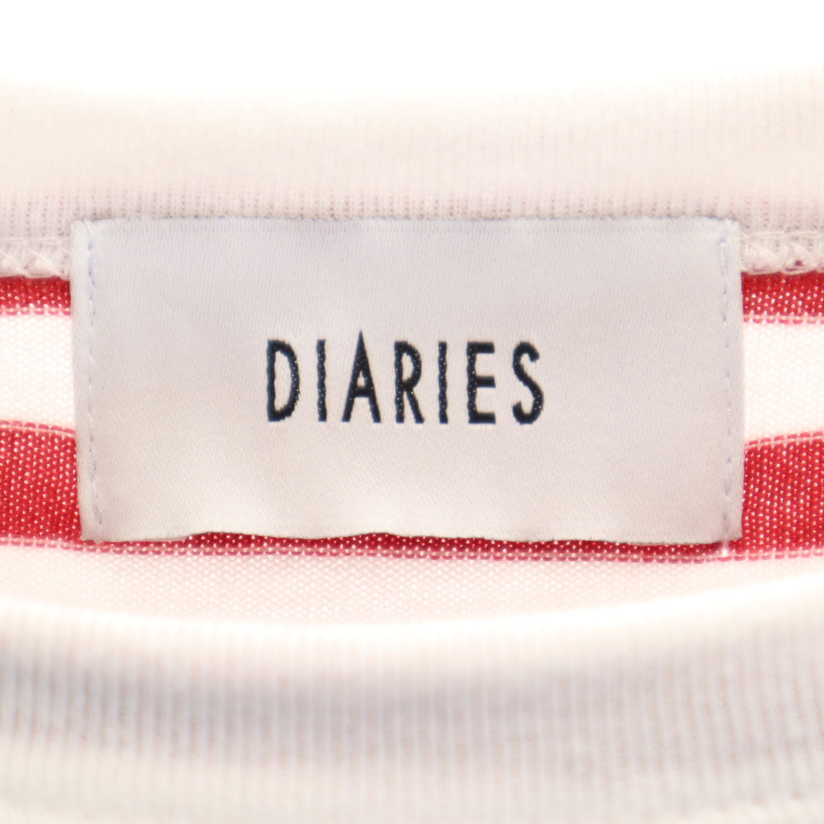 DIARIES 日本製 長袖 カットソー レッド×ホワイト レディース