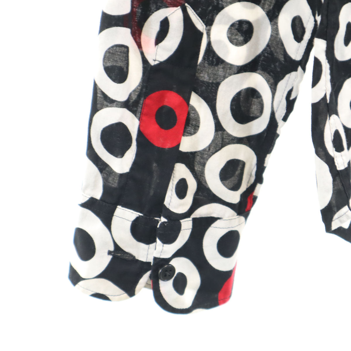 agnes b. アニエスベー 長袖 シャツ 36 ブラック×ホワイト レディース