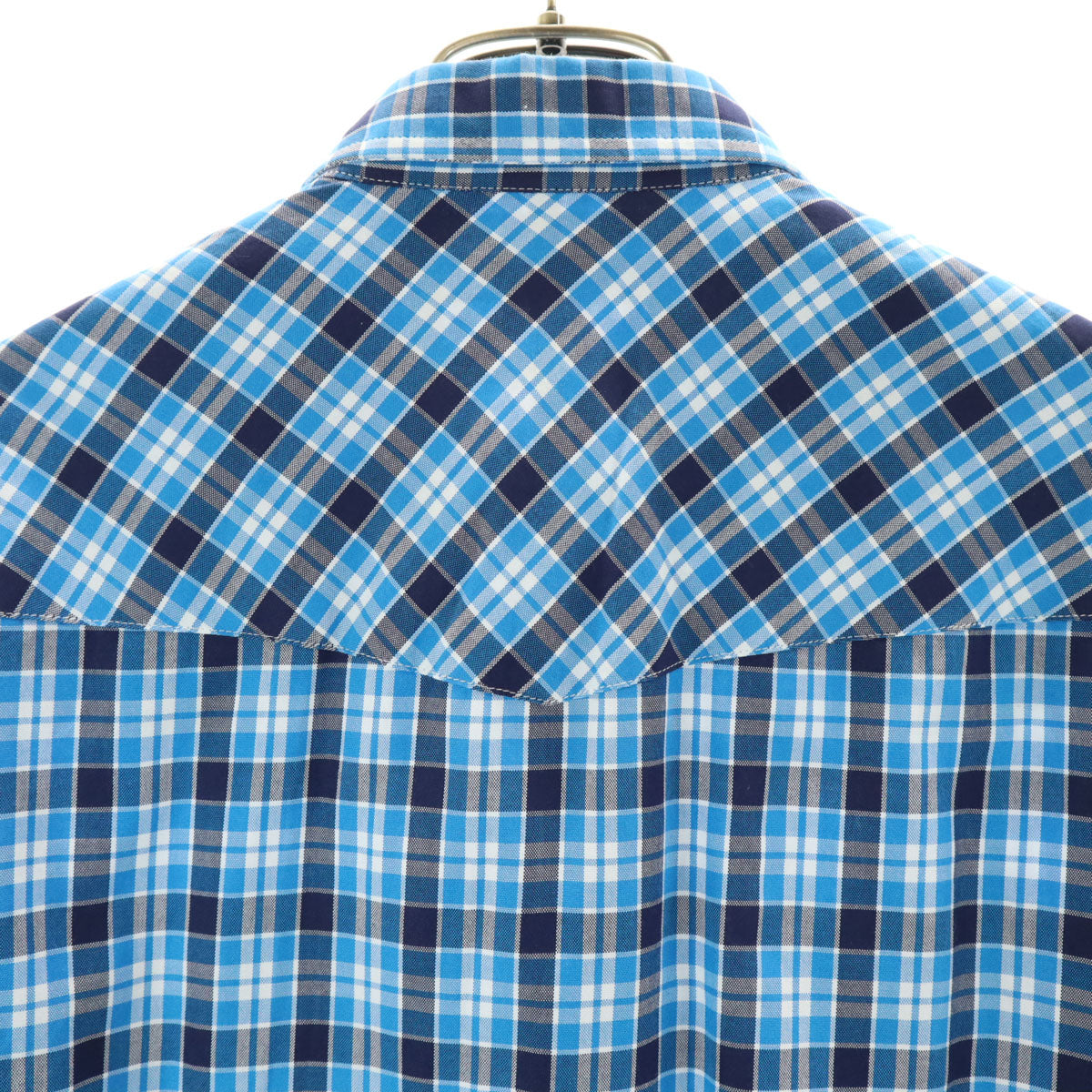 DIESEL ディーゼル チェック 長袖 ウエスタンシャツ S ブルー系 メンズ